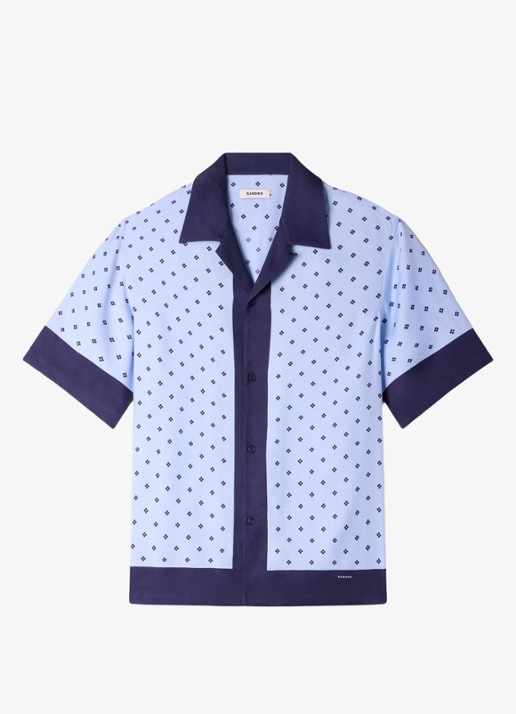 Sandro Regular fit overhemd met print - voorkant lichtblauw