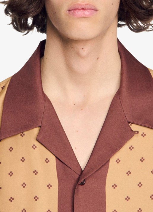 Sandro Regular fit overhemd met print - detail 3 camel