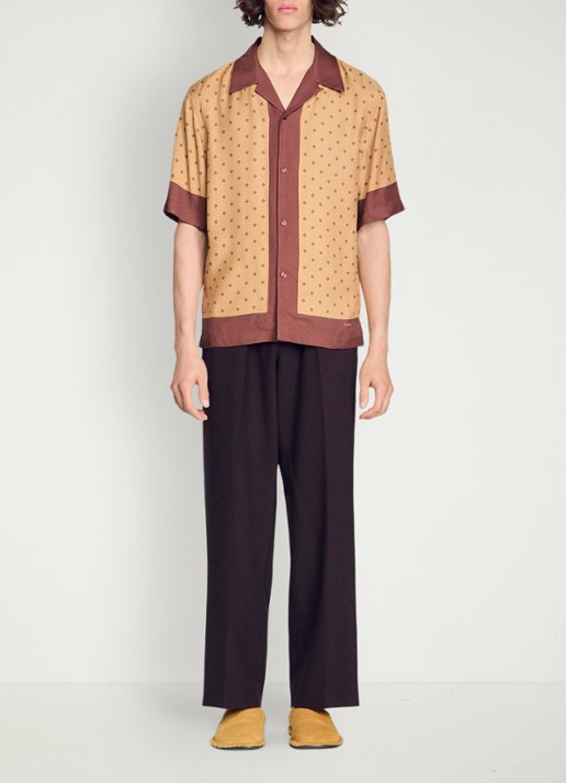 Sandro Regular fit overhemd met print - voorkant 6 camel