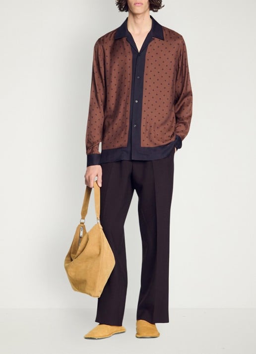Sandro Regular fit overhemd met print - voorkant 2 bruin