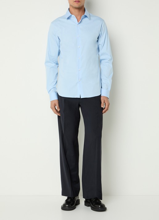 Sandro Regular fit overhemd met stretch - voorkant 3 blauw