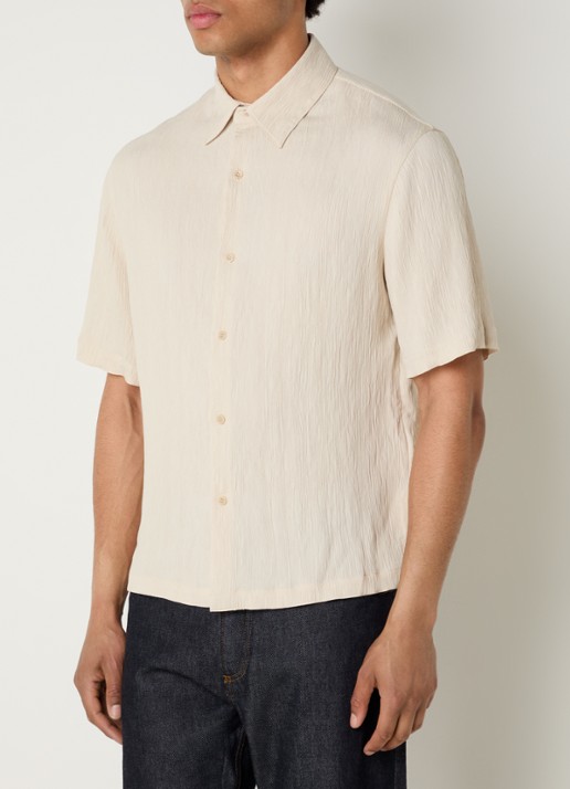 Sandro Regular fit overhemd met structuur - detail beige