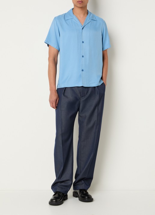 Sandro Regular fit overhemd met V-hals - voorkant 2 blauw