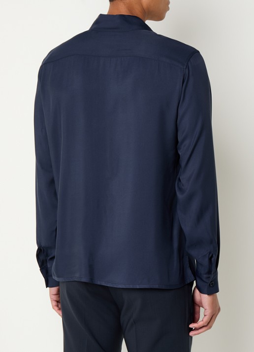 Sandro Regular fit overhemd  - achterkant 4 donkerblauw