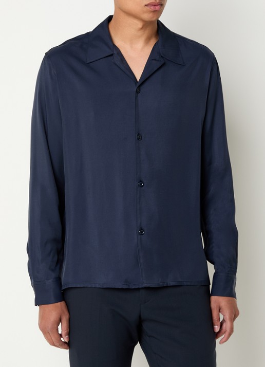 Sandro Regular fit overhemd  - detail donkerblauw