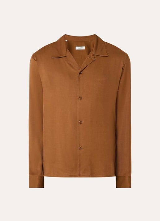 Sandro Regular fit overhemd  - voorkant cognac