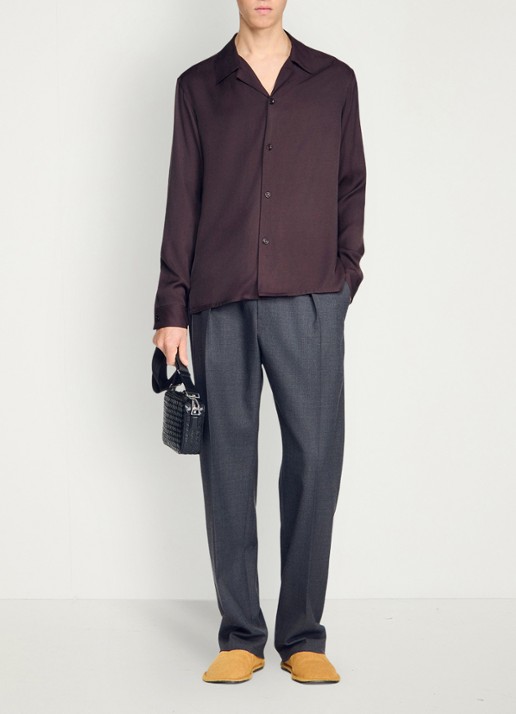 Sandro Regular fit overhemd  - voorkant 2 chocolate / bruin