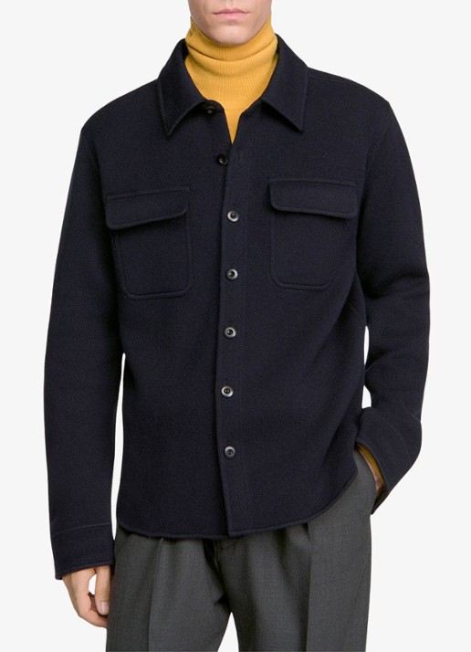 Sandro Regular fit overshirt van wol