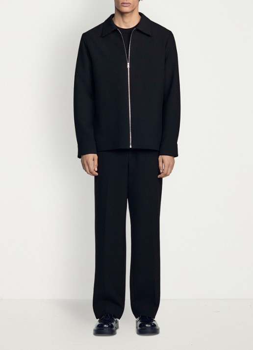 Sandro Regular fit overshirt - voorkant 5 zwart