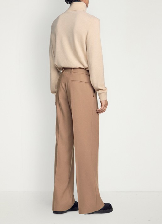 Sandro Regular fit pantalon van wol met steekzakken - achterkant 6 camel