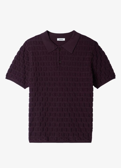 Sandro Regular fit polo met ingebreid patroon