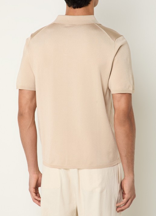 Sandro Regular fit polo met stretch - achterkant 4 beige