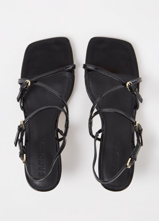 Sandro Sandalette van leer met lakfinish - detail 4 zwart