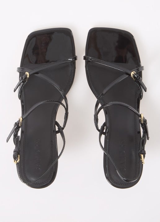 Sandro Sandalette van leer met lakfinish - detail 7 zwart