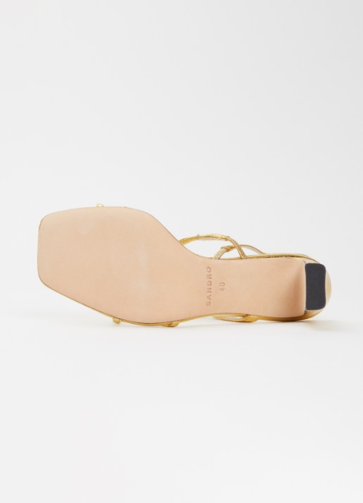 Sandro Sandalette van schapenleer met metallic finish - detail 5 goud