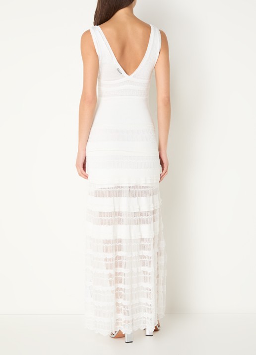 Sandro Semi-transparante maxi jurk  - achterkant 4 gebroken wit