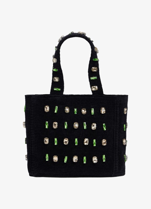 Sandro Shopper met strass - detail black / zwart