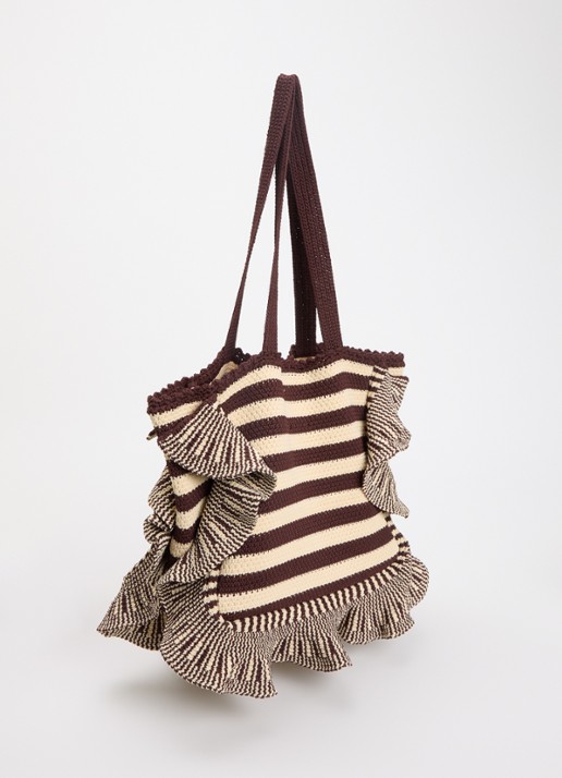 Sandro Shopper met streepprint - achterkant 3 bruin