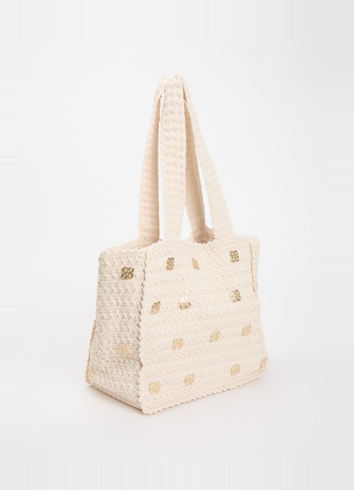 Sandro Shopper met studs - achterkant beige