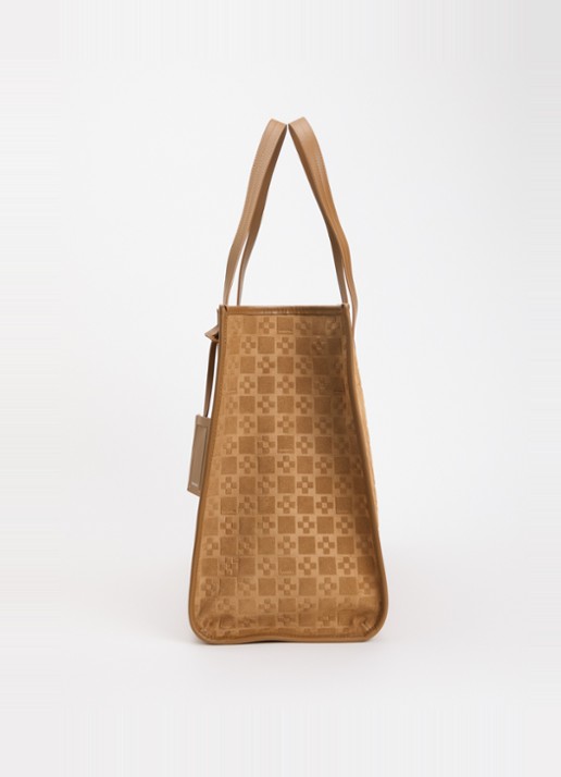 Sandro Shopper van suède met uitneembaar etui - detail 3 camel
