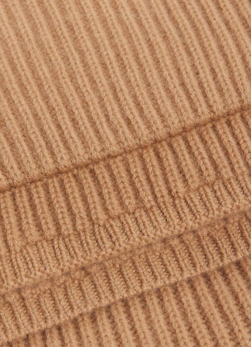 Sandro Sjaal in kasjmierblend - detail 2 camel