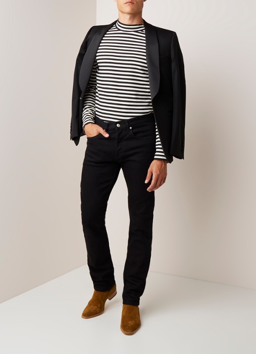 Sandro Slim fit jeans met stretch - voorkant 2 zwart