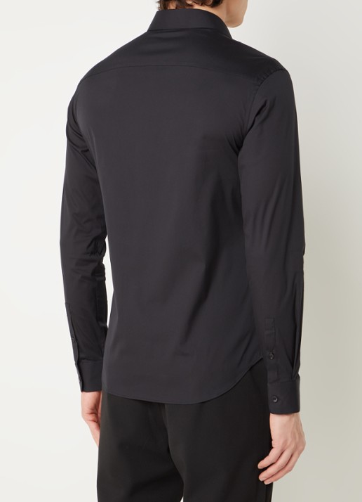 Sandro Slim fit overhemd met stretch - achterkant 4 zwart