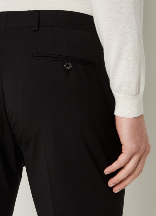 Sandro Slim fit pantalon van wol met steekzakken - detail 6 zwart