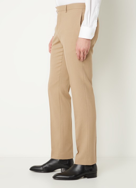 Sandro Slim fit pantalon van wol - detail 5 donkerbeige