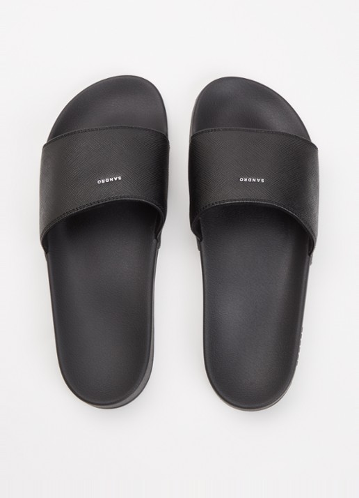 Sandro Slipper met logo - detail 4 zwart