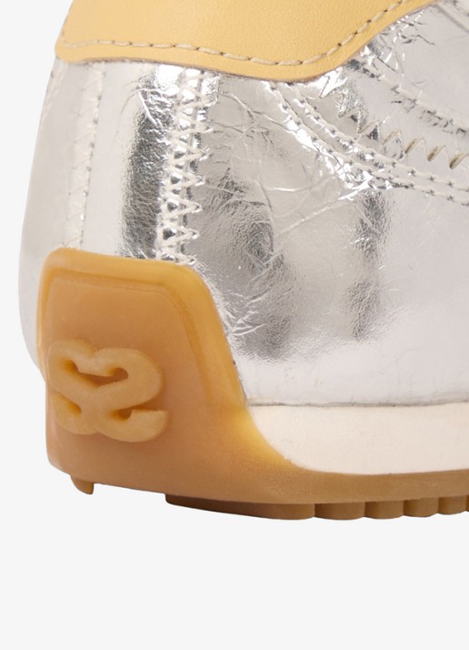 Sandro Sneaker van leer met metallic finish - detail 6 zilver