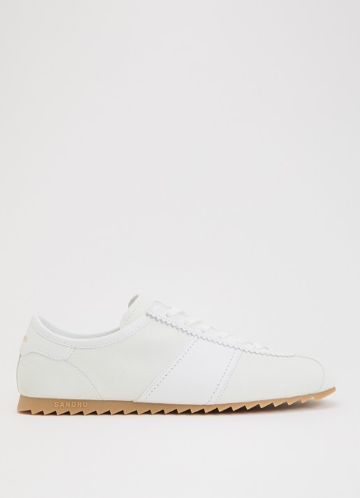 Sandro Sneaker van suède met details van leer