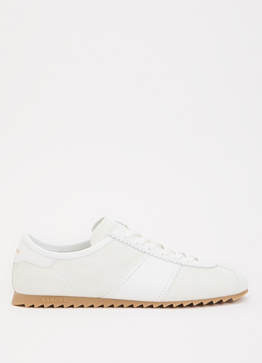 Sandro Sneaker van suède met details van leer - voorkant 2 wit