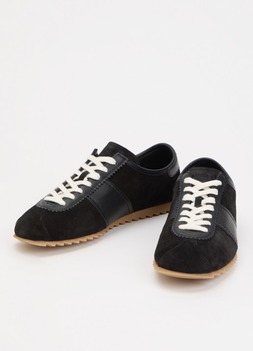 Sandro Sneaker van suède met leren details - detail 2 zwart