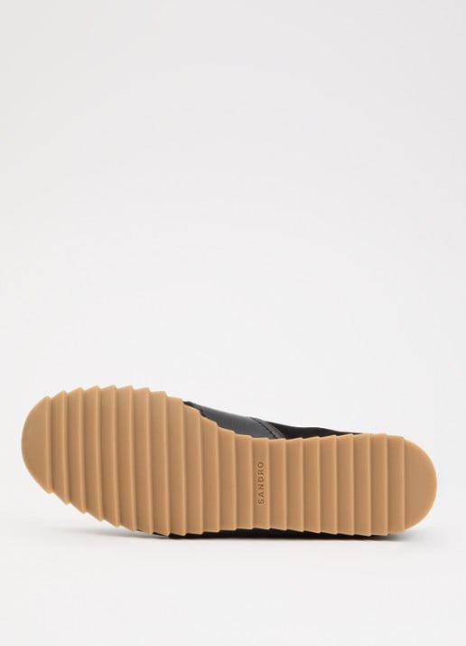 Sandro Sneaker van suède met leren details - detail 4 zwart