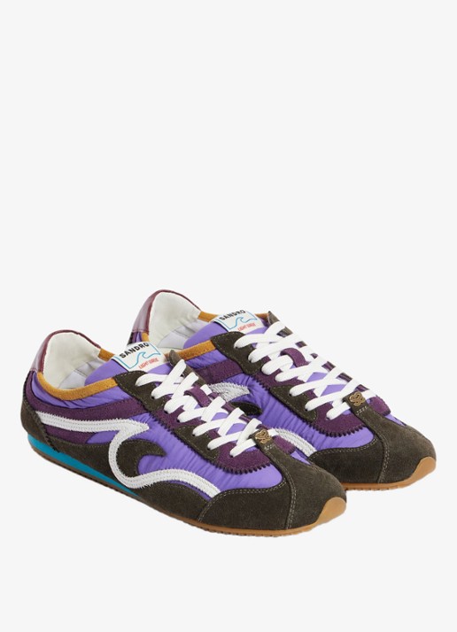 Sandro Sneakers van suède met dubbele veters - detail 2 purple / paars