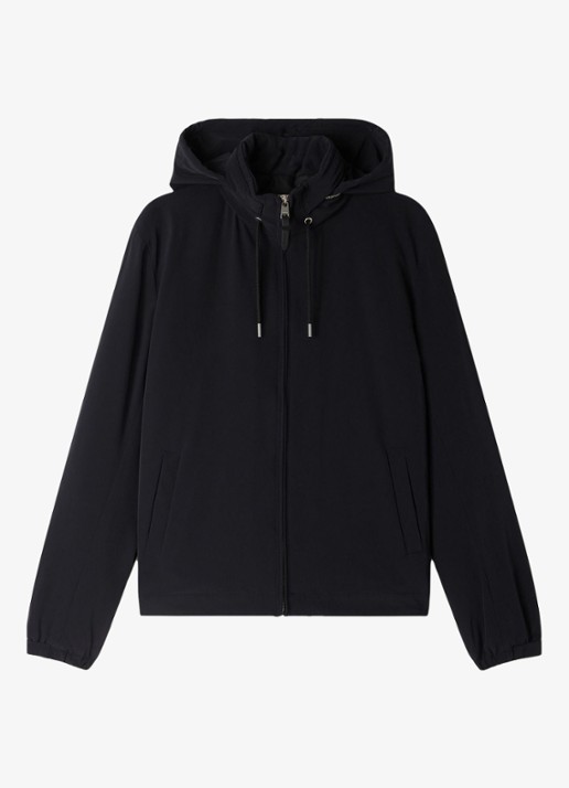 Sandro Softshell jack met opbergbare capuchon en steekzakken - voorkant black / zwart