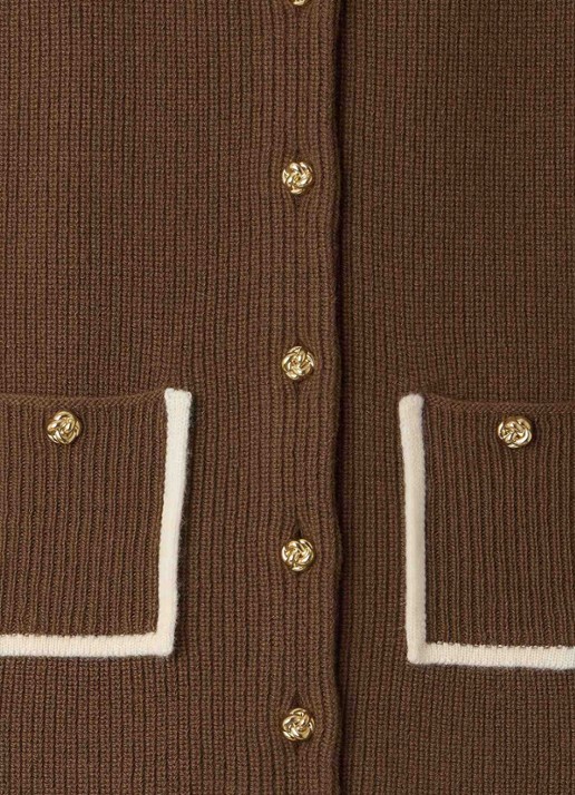 Sandro Spencer met steekzakken - detail 3 taupe / grijs