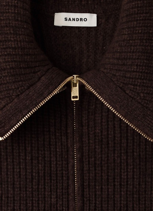 Sandro Spencer van wol - detail 2 brown / bruin
