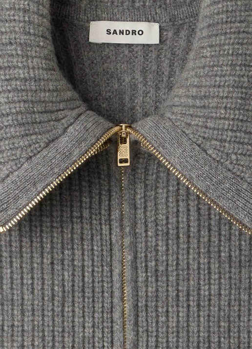 Sandro Spencer van wol - detail 3 grey / grijs