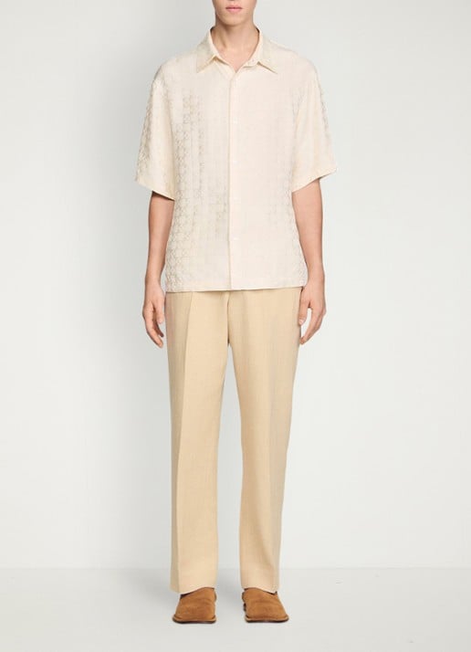Sandro Square Cross loose-fit shirt - detail 8 white / wit