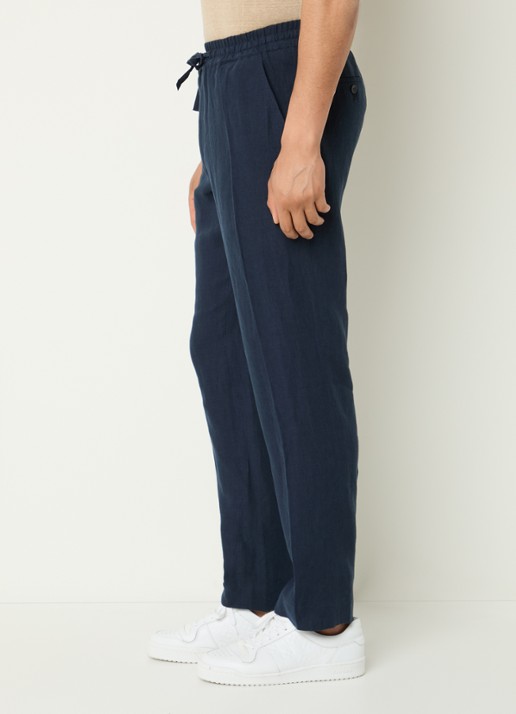 Sandro Straight fit broek met steekzakken - detail 5 donkerblauw