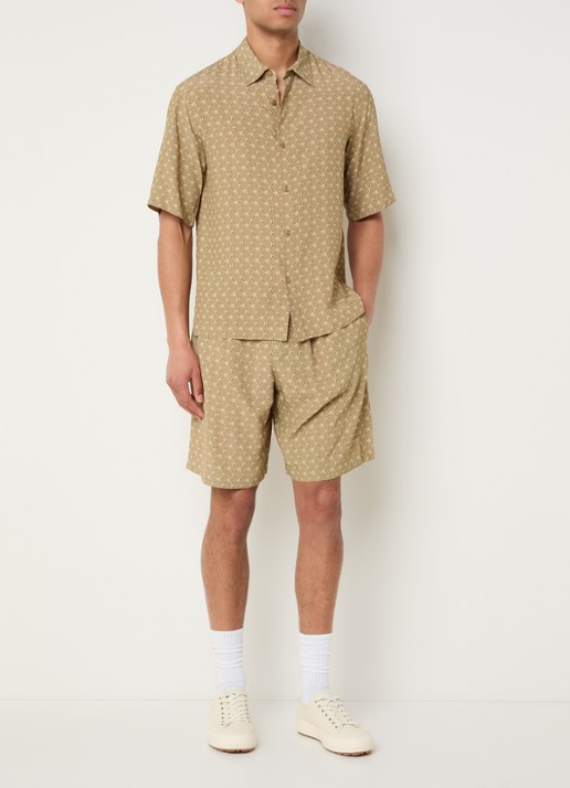Sandro Straight fit korte broek met steekzakken - voorkant 4 khaki