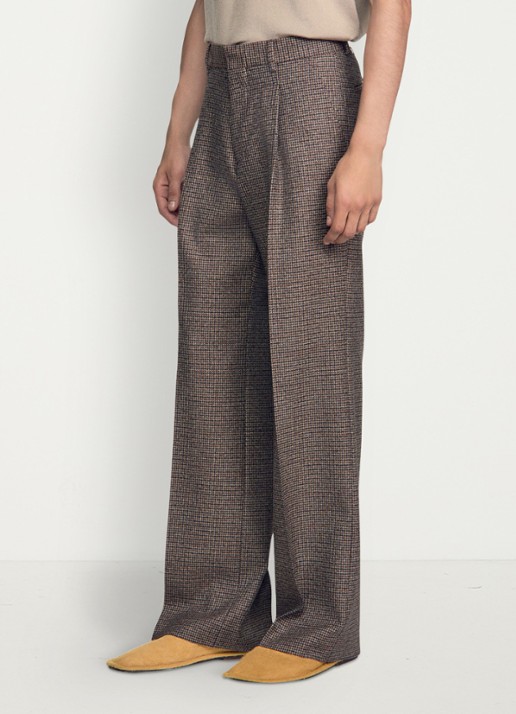 Sandro Straight fit pantalon met ruit dessin