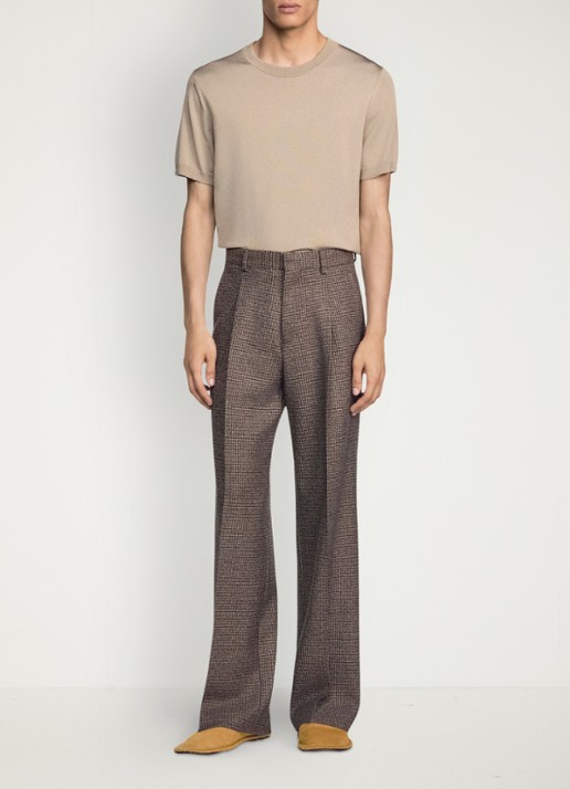 Sandro Straight fit pantalon met ruit dessin - detail 5 bruin