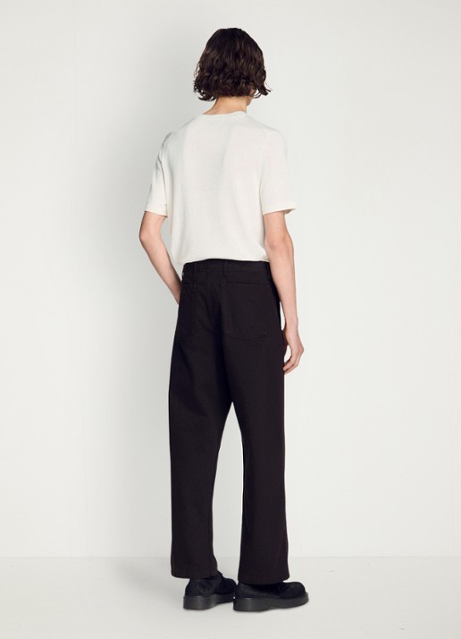 Sandro Straight fit pantalon met steekzakken - achterkant 3 chocoladebruin