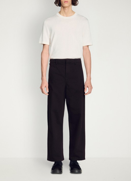 Sandro Straight fit pantalon met steekzakken - voorkant 2 chocoladebruin