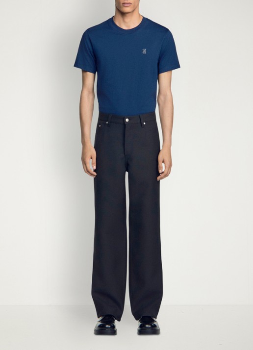Sandro Straight fit pantalon met steekzakken - voorkant 2 zwart