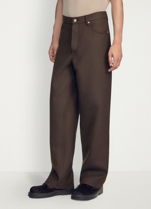 Sandro Straight fit pantalon met steekzakken - detail taupe