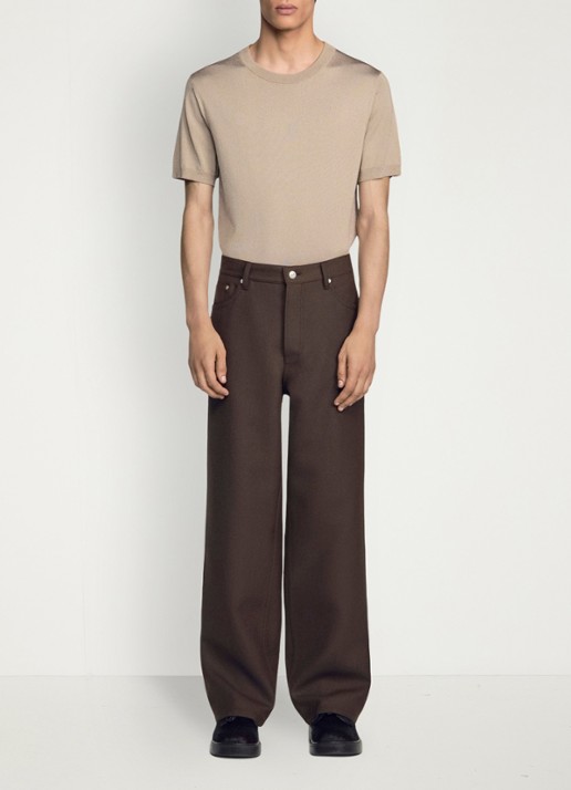 Sandro Straight fit pantalon met steekzakken - voorkant 6 taupe